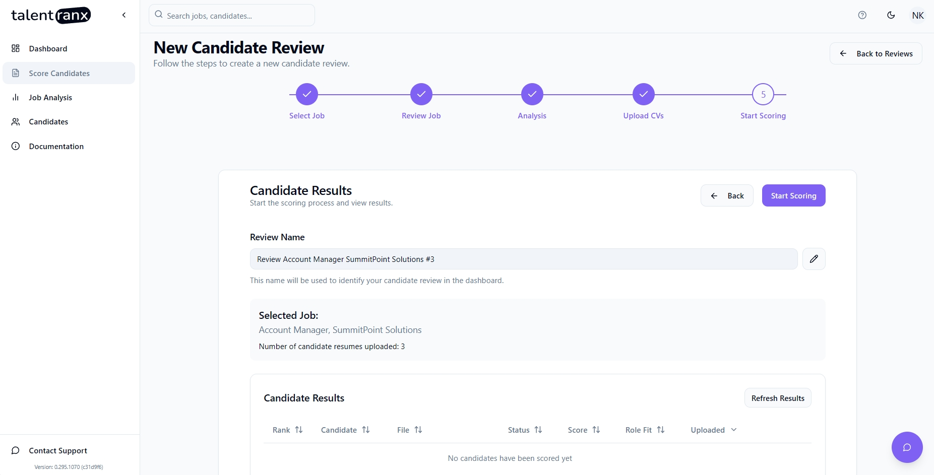 CV Scoring Wizard Step 5